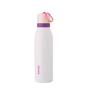 Owala FreeSip Twist Insulated Stainless Steel Water Bottle with Straw for Sports and Travel, BPA-Free, 18-oz, Pink/Purple (Dreamy Field)