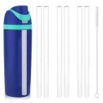 19 oz Replacement Straws for Owala FreeSip, 6PCS Reusable Plastic Straws with Cleaning Brush for Owala Flip Insulated Stainless Steel Water Bottle 19oz Tumbler Accessories Parts (White)