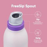 Owala FreeSip Twist Insulated Stainless Steel Water Bottle with Straw for Sports and Travel, BPA-Free, 18-oz, Pink/Purple (Dreamy Field)