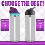 6pcs Replacement Straws for Owala FreeSip 24 oz, 32 oz, Reusable Straws with Cleaning Brush for Owala Flip Insulated Stainless Steel Water Bottle 24oz 32oz, Tumbler Accessories Parts (White)