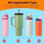 ALINK Stainless Steel Straws for 40oz Owala FreeSip Insulated Water Bottle, 6 Pack Reusable Metal Replacement Straws Compatible With 40oz Owala Freesip Cup Lid Only, Plus Straw Brush, Dishwasher Safe