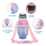 for Owala FreeSip Insulated Stainless Steel Water Bottle Cup Holder Cover Carrier Sling Bag with Strap, Pouch Pocket for Phone/Accessories, add Handle for Owala 32oz