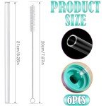 Axlksia 6 Pcs Replacement Straws for Owala FreeSip 24oz 32oz, Reusable Clear Straws with Cleaning Brush for Owala Flip Insulated Stainless Steel Water Bottle 24oz 32oz, Tumbler Accessories Parts