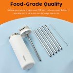 ALINK Stainless Steel Straws for 40oz Owala FreeSip Insulated Water Bottle, 6 Pack Reusable Metal Replacement Straws Compatible With 40oz Owala Freesip Cup Lid Only, Plus Straw Brush, Dishwasher Safe