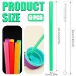 6pcs Replacement Straws for Owala FreeSip 40oz, Reusable Plastic Straws with Cleaning Brush for Owala Flip Insulated Stainless Steel Water Bottle 40oz Tumbler Accessories Parts (6 Colors)