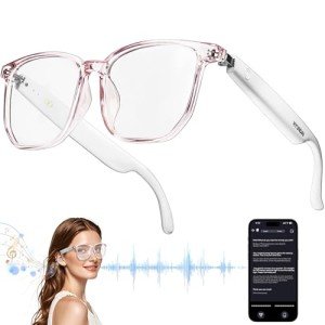 Smart Bluetooth Glasses with AI Translation - White