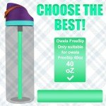 6pcs Replacement Straws for Owala FreeSip 40oz, Reusable Plastic Straws with Cleaning Brush for Owala Flip Insulated Stainless Steel Water Bottle 40oz Tumbler Accessories Parts (6 Colors)