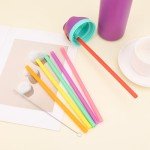 6pcs Replacement Straws for Owala FreeSip 40oz, Reusable Plastic Straws with Cleaning Brush for Owala Flip Insulated Stainless Steel Water Bottle 40oz Tumbler Accessories Parts (6 Colors)