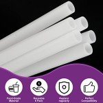 6pcs Replacement Straws for Owala FreeSip 24 oz, 32 oz, Reusable Straws with Cleaning Brush for Owala Flip Insulated Stainless Steel Water Bottle 24oz 32oz, Tumbler Accessories Parts (White)