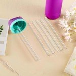 Axlksia 6 Pcs Replacement Straws for Owala FreeSip 24oz 32oz, Reusable Clear Straws with Cleaning Brush for Owala Flip Insulated Stainless Steel Water Bottle 24oz 32oz, Tumbler Accessories Parts