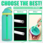 6pcs Replacement Straws for Owala FreeSip 40oz, Reusable Plastic Straws with Cleaning Brush for Owala Flip Insulated Stainless Steel Water Bottle 40oz Tumbler Accessories Parts (6 Colors)