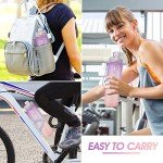 YC Kitchen Motivational Water Bottle with Time Marker- 32oz Water Bottles with Times to Drink, Leakproof & BPA Free Sports Water Bottle with Straw & Carry Strap for Fitness, Gym, and Outdoor Sports