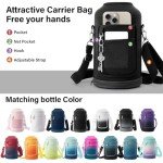 DYSANKY Insulated Water Bottle | Thickened Stainless Steel Vacuum Metal Thermos | Portable Sports Half Gallon Large Water Jug for Gym and Hiking with Straw, Carrier Bag, Handle Strap | BPA-Free 64 oz