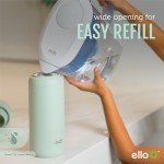 Ello Cooper 32oz Stainless Steel Water Bottle with Straw and Carry Handle, Double Walled and Vacuum Insulated Metal, Leak Proof Locking Lid with Soft Silicone Spout, Reusbale, BPA Free, Halogen Blue