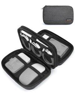 BAGSMART Electronic Organizer Travel Case, Cord Organizer Travel Cable Bag, Charger Pouch, Tech Pouch as Travel Accessories, for Phone, Power Bank, SD Card (Black)