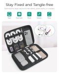 BAGSMART Electronics Travel Organizer Case for 10.2 Inch Tablets, Tech Pouch Essentials for Power Bank, SD Cards, Cord and Cable Storage Bag, Black