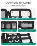 BAGSMART Electronics Travel Organizer Case for 10.2 Inch Tablets, Tech Pouch Essentials for Power Bank, SD Cards, Cord and Cable Storage Bag, Black