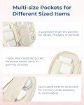 BAGSMART Cord Organizer Travel Cable Bag, Compact Tech Electronic Organizer Travel Case, Essentials for Charger, Cable, Phone, Flash drive - Beige
