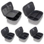 sisma Electronics Cords Organizer Tech Accessories Storage Case Travel Small Carrying Bag for Charging Cables Adapter USB Plugs Power Cord Leads - Grey 1680d