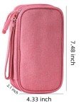 HORNO Travel Cord Organizer，Electronics Accessories Organizer Pouch Bag for Charger,USB Cable,Business Travel Gadget Bag ﻿ (Pink)