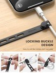 10Pack Silicone Cable Ties Cord Organizer Wrap - Lamicall Reusable Washable Wire Management with Lock Buckle, Elastic Charger Cable Strap Ties, Electrical Cord Keeper for Travel, Home Accessories