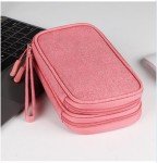 HORNO Travel Cord Organizer，Electronics Accessories Organizer Pouch Bag for Charger,USB Cable,Business Travel Gadget Bag ﻿ (Pink)