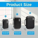 ProCase Hard Travel Electronic Organizer Case for MacBook Power Adapter Chargers Cables Power Bank Apple Magic Mouse Apple Pencil USB Flash Disk SD Card Small Portable Accessories Bag -L, Black