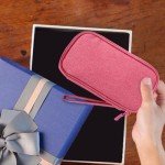 Tildaks Travel Electronic Organizer Pouch Bag, 3 Compartments Portable Electronic Phone Accessories Storage Multifunctional Case for Cable, Cord, Charger, Hard Drive, Earphone(Pink)