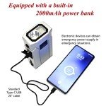 Mini Emergency Water Pump (1000ml/min) Compatible with Membrane Sawyer LifeStraw Personal Water Filter for Hiking, Built-in 2000mAh Power Bank, 3-Speed Adjustable Flashlight & SOS Signal Light, IPX3