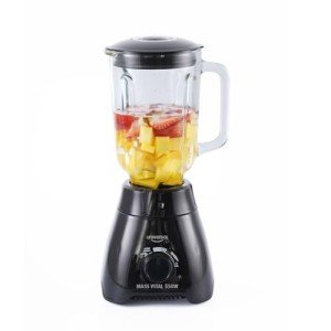 Universal 550W Mass Vital Blender - Glass Jar 57 Oz / 1.8 Quart / 1.7 Liter, 2 Speed + Pulse Function and 4 Stainless Steel Blade with Chrome Steel Technology