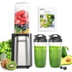 Ganiza Blender for Smoothies, 14Pcs Personal Blender for Shake and Smoothies for Kitchen with 3 Portable Cups (1x24oz & 2X17oz), Single Serve Smoothie Maker, Nutritious Recipe