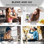 Mueller Smoothie Blender for Smoothies - Personal Blender for Shakes, Frozen Drinks, Baby Food & More, 15oz Travel Cup and Lid, Durable Stainless Steel Blades for Powerful Blending Performance