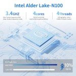 Compact Mini PC: Intel 12th Gen, 16GB RAM, Dual 4K HDMI