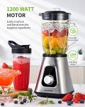 SHARDOR 1200W Blenders for Smoothies and Shakes, 52 Oz Countertop Blender & 22 Oz Personal Blender Combo, New Upgraded 6-leaf Blade, 3 Adjustable Speed for Juices, Frozen Fruit Drinks, Sauces