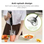 Bonsenkitchen Hand Blender, Immersion Blender with 2 Mixing Speed, Electric Handheld Blender Portable Stick Mixer with Stainless Steel Blades for Soup, Smoothie, Puree, Baby Food