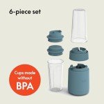 bella 6 Pcs Portable Rocket Blender, Juicer & Smoothie Maker, Press & Twist Design, EverGood™ & BPA Free Dishwasher Safe Parts, 4 Tip Stainless Steel Blade, Cord Wrap, 240 Watt Motor, Surf