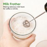 Immersion Blender Handheld 1100W 3 in 1 Corded Stick Hand Blenders for Kitchen with Trigger Speed Control, with Whisk, Milk Frother Attachemnts, Perfect Emulsifier for Soup, Smoothie, Puree