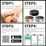 Smart Health Ring for Women Men Fitness Tracker with Heart Rate, Blood Oxygen, Blood Pressure, Sleep Monitoring, Step Counting, IP68 Waterproof for iPhone and Android, No Subscription Fee, Gold 8