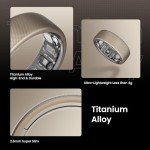 Amazfit Helio Smart Ring Health Tracker, Fitness Tracker Ring, No Subscription, Monitors Sleep, Heart Rate & Stress, Titanium Alloy, Fast 1.4-Hr Charging, Swim/Shower Water-Resistant (Size 12)