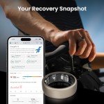 Amazfit Helio Smart Ring Health Tracker, Fitness Tracker Ring, No Subscription, Monitors Sleep, Heart Rate & Stress, Titanium Alloy, Fast 1.4-Hr Charging, Swim/Shower Water-Resistant (Size 12)