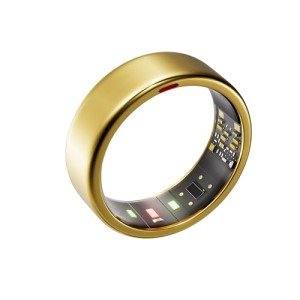 POBOVi Smart Ring for Women Men- Sleep/Fitness/Stress/Heart Rate Tracker- Menstrual Records - 7 Days Battery Life - Wireless Charging - No APP Subscription - iOS & Android Compatible (Gold, Size 8)