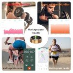 UniJethro Smart Ring for Women Men, Health Fitness Tracker Ring, IP68 Waterproof Rings, Sleep Ring with Charging Case and Ring Protector, Remote Photography, Family Care, No App Fees (Silver, 10#)