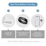 RingConn Gen 2, World’s First Smart Ring with Sleep Apnea Monitoring, No APP Subscription, 12-Day Battery Life, Stress/Heart Rate/Women's Health Tracker, Android & iOS Compatible (Black, Size 10)