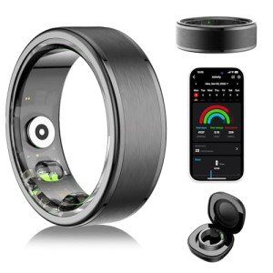 Domhong Smart Ring for Women Men - Fitness Tracker with Heart Rate/Blood Oxygen/Stress Monitor/Steps/Sleep Tracking, No App Subscription, 5ATM Waterproof Health Rings