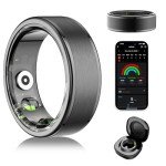 Domhong Smart Ring for Women Men - Fitness Tracker with Heart Rate/Blood Oxygen/Stress Monitor/Steps/Sleep Tracking, No App Subscription, 5ATM Waterproof Health Rings