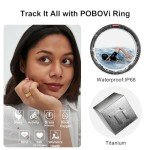 POBOVi Smart Ring for Women Men- Sleep/Fitness/Stress/Heart Rate Tracker- Menstrual Records - 7 Days Battery Life - Wireless Charging - No APP Subscription - iOS & Android Compatible (Gold, Size 8)