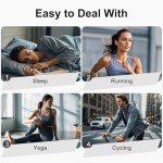 POBOVi Smart Ring for Women Men- Sleep/Fitness/Stress/Heart Rate Tracker- Menstrual Records - 7 Days Battery Life - Wireless Charging - No APP Subscription - iOS & Android Compatible (Gold, Size 8)