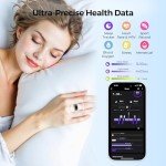 Domhong Smart Ring for Women Men - Fitness Tracker with Heart Rate/Blood Oxygen/Stress Monitor/Steps/Sleep Tracking, No App Subscription, 5ATM Waterproof Health Rings