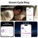 TIAZUUX Smart Ring for Women&Men-Activity/Sleep/Heart Rate/HRV/Stress/Women's Health Tracker-IP68 Waterproof/Wearable-No Subscription Fee Required-Compatible with iPhone &Android (Gold, 10)