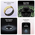 ULTRAHUMAN Ring AIR-Smart Ring Health Tracker, Size First Sizing Kit,Sleep Tracker,Smart Ring for Men/Women,Fitness Tracker (Made in India, Bionic Gold, 8)